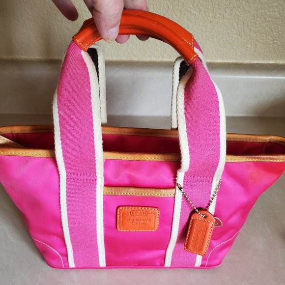 Euc Vintage Rare Coach Hampton Y2k Pink Tote Bag Purse c - Picture 2 of 13